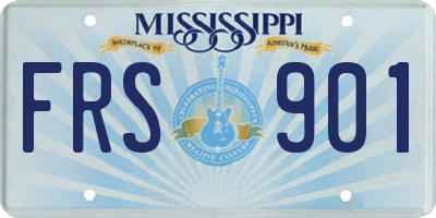 MS license plate FRS901