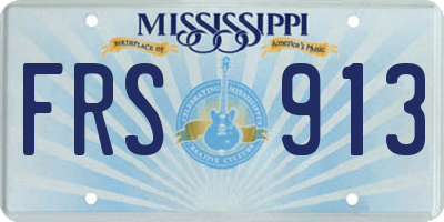MS license plate FRS913