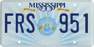 MS license plate FRS951