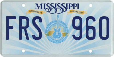 MS license plate FRS960