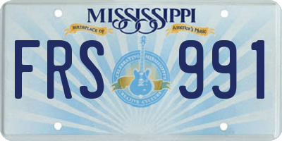 MS license plate FRS991