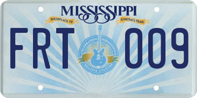 MS license plate FRT009