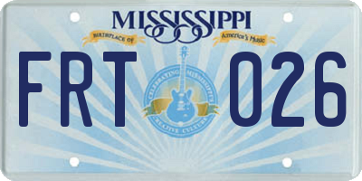 MS license plate FRT026