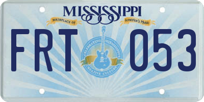 MS license plate FRT053