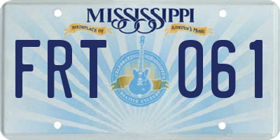 MS license plate FRT061