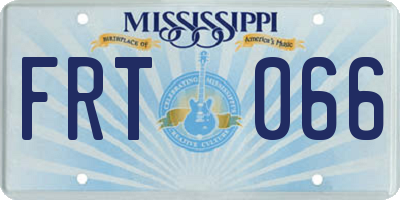 MS license plate FRT066