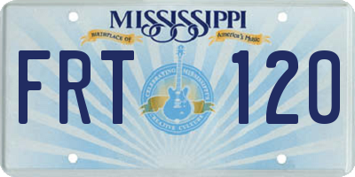 MS license plate FRT120