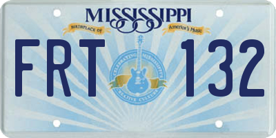MS license plate FRT132