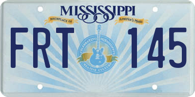 MS license plate FRT145