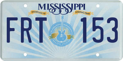 MS license plate FRT153