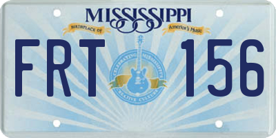 MS license plate FRT156
