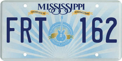 MS license plate FRT162