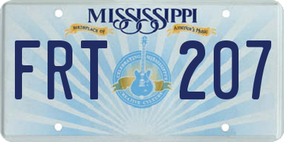 MS license plate FRT207