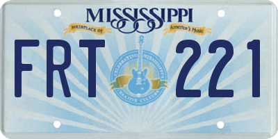 MS license plate FRT221