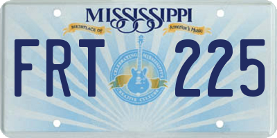 MS license plate FRT225