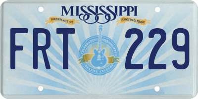 MS license plate FRT229