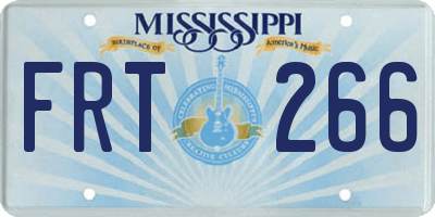 MS license plate FRT266