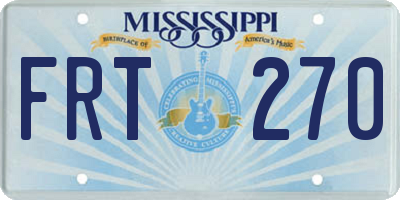 MS license plate FRT270