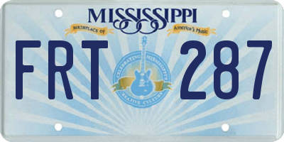 MS license plate FRT287