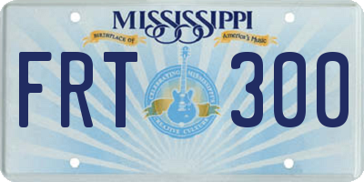 MS license plate FRT300