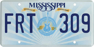 MS license plate FRT309