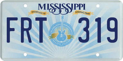 MS license plate FRT319