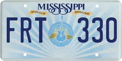 MS license plate FRT330