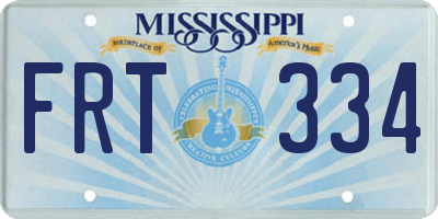 MS license plate FRT334
