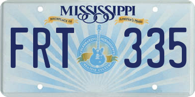 MS license plate FRT335