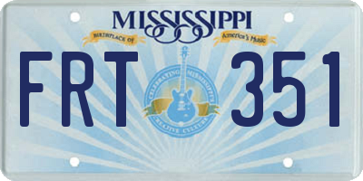 MS license plate FRT351