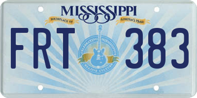MS license plate FRT383