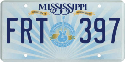 MS license plate FRT397