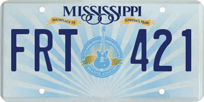 MS license plate FRT421