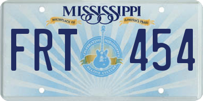 MS license plate FRT454