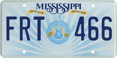 MS license plate FRT466