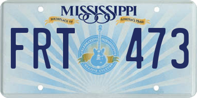 MS license plate FRT473
