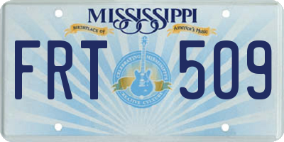 MS license plate FRT509