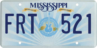 MS license plate FRT521