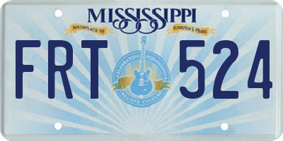 MS license plate FRT524