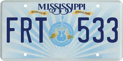 MS license plate FRT533