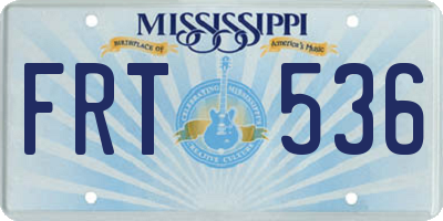 MS license plate FRT536