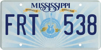 MS license plate FRT538