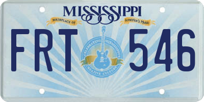 MS license plate FRT546