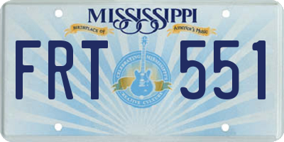MS license plate FRT551