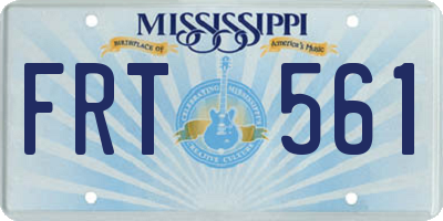 MS license plate FRT561