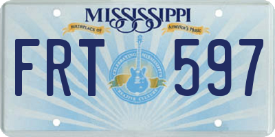 MS license plate FRT597