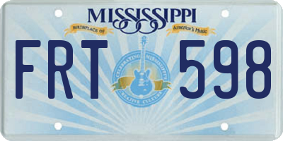 MS license plate FRT598