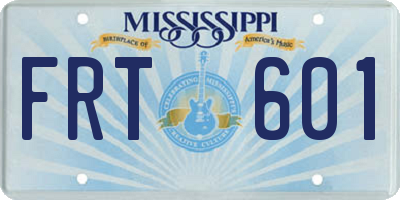 MS license plate FRT601