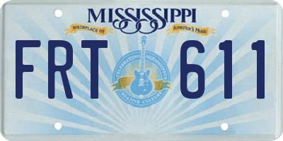 MS license plate FRT611