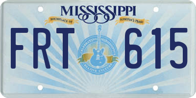MS license plate FRT615
